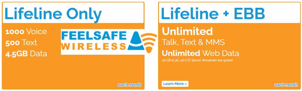 FeelSafe Wireless Lifeline plans